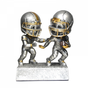 Double Silver Football Bobble Heads - BH-725