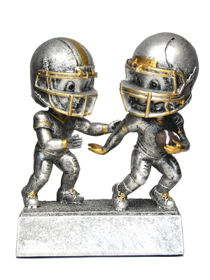 Double Silver Football Bobble Heads - BH-725