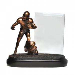 Bronze Football Player with Glass Plaque - RFB297