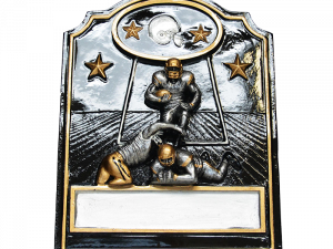Gold/Silver Football Player Trio Plaque - TR759