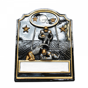 Gold/Silver Football Player Trio Plaque - TR759