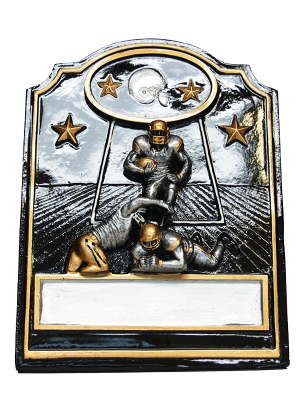 Gold/Silver Football Player Trio Plaque - TR759